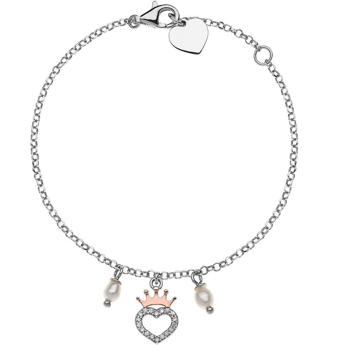 Bracciale Disney Princess bambina in argento, perle e zirconi BS00009TPZL