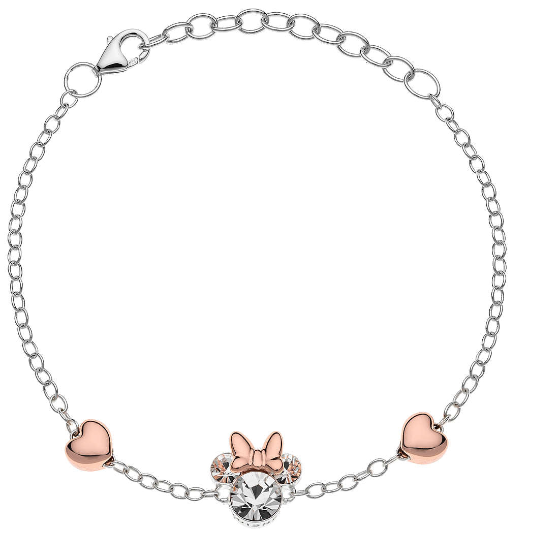 Bracciale Disney Minnie bambina in argento bicolore e zirconi BS00035TRPL