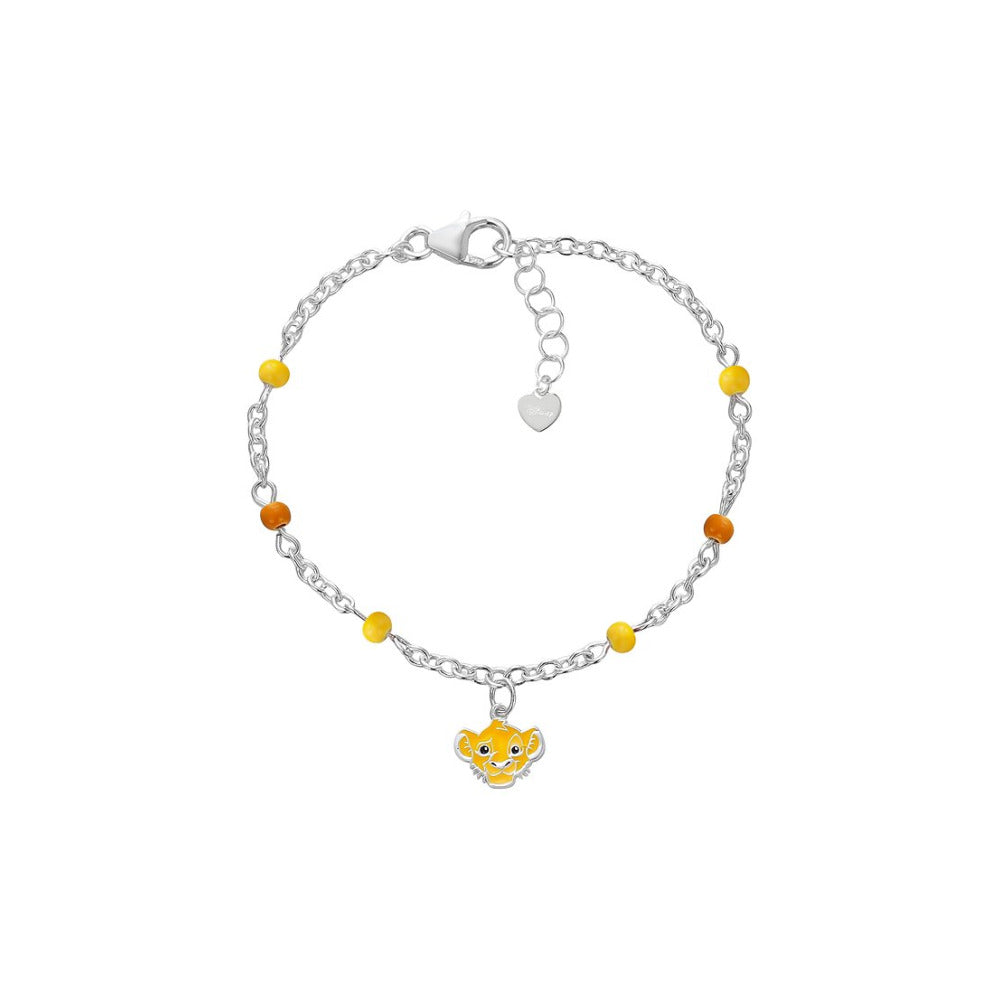 Bracciale Disney bambina in argento raffigurante Simba con perline BS00105SL-47.CS