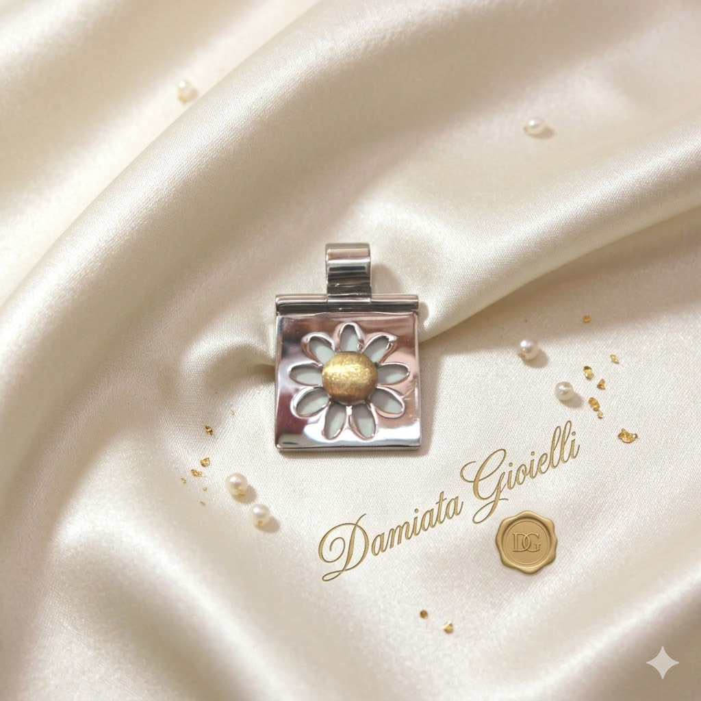 Ciondolo donna Damiata Gioielli in oro bianco e giallo C242C