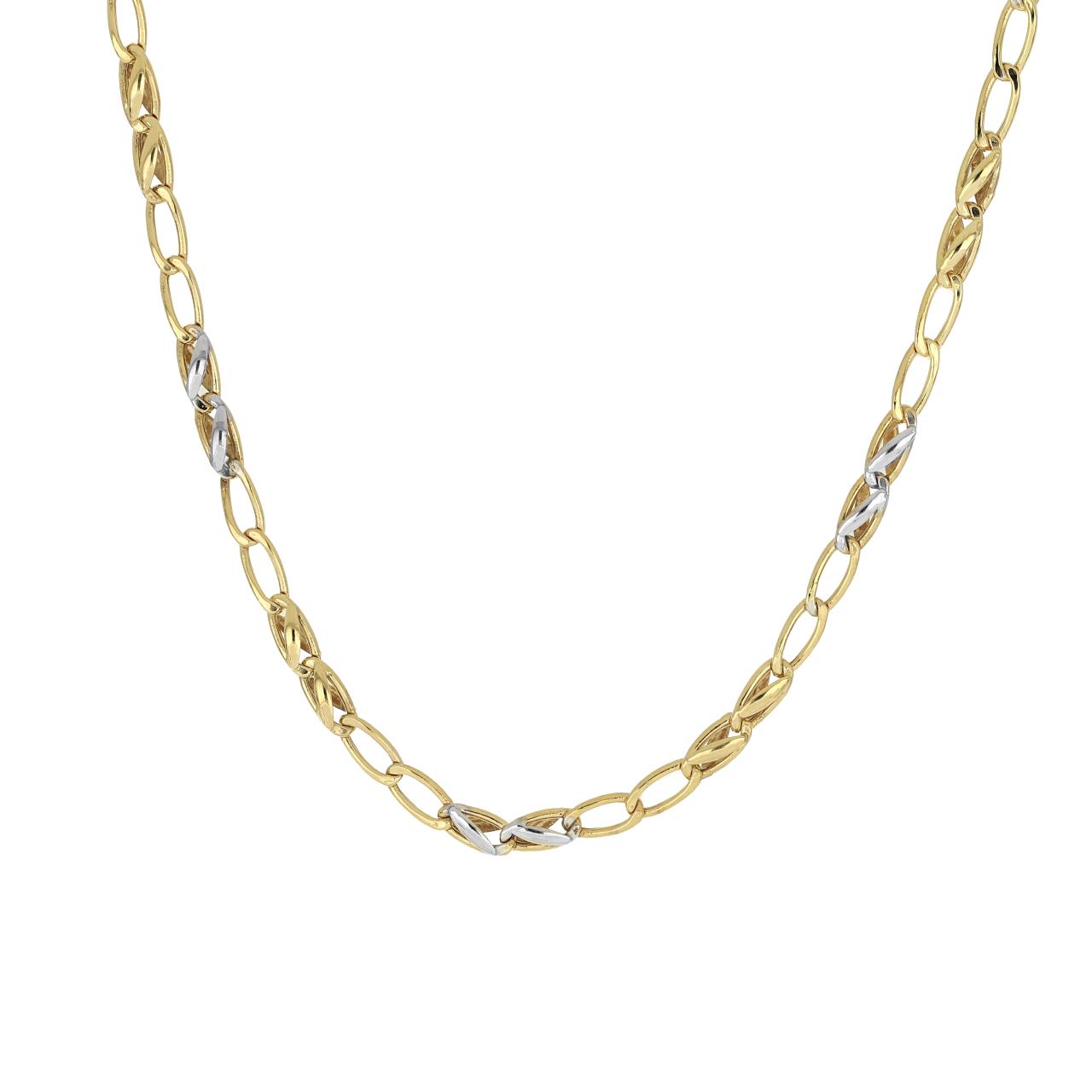 Collana a catena uomo IGOLD in oro giallo e bianco C913OC