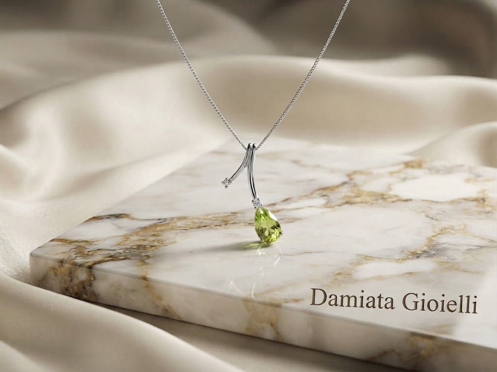 Collana fantasia donna Orelù in oro bianco, quarzo e diamanti di 0,03 carati ref. CHIOEZ