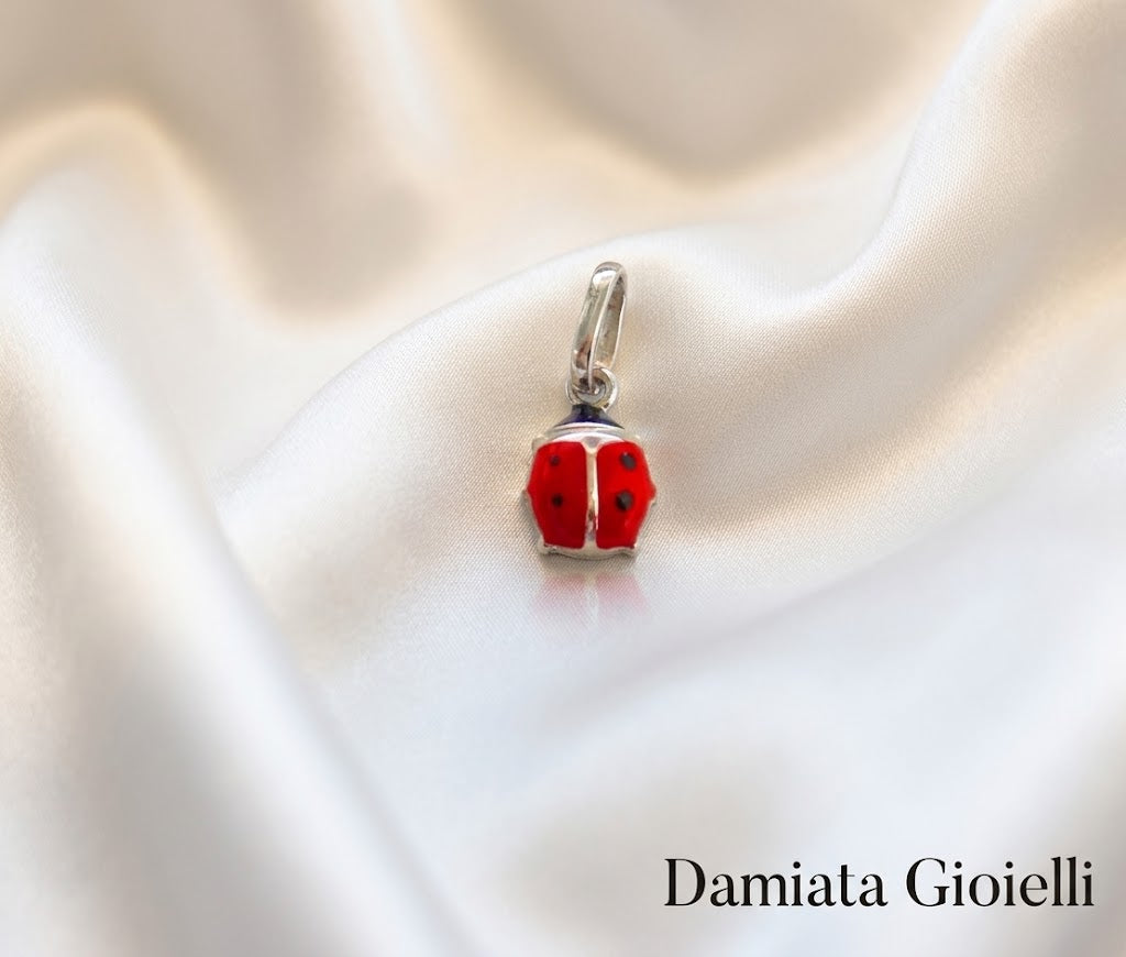 Ciondolo coccinella bambina Damiata Gioielli in oro giallo smaltato ref. CIO0001COC