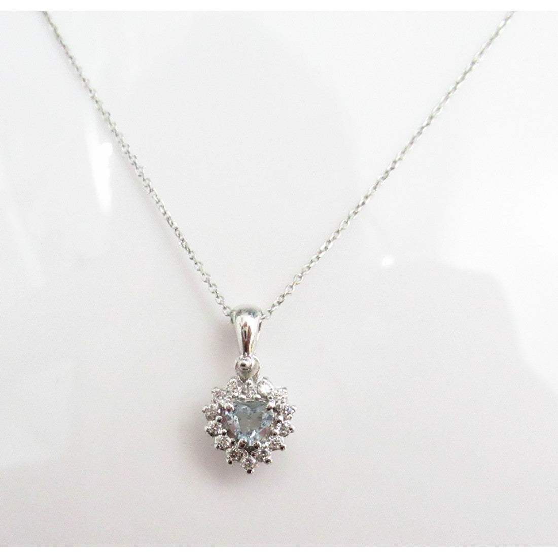 Collana cuore donna Lucciole Gioielli in oro bianco, diamanti e topazio CIOAIR/1T