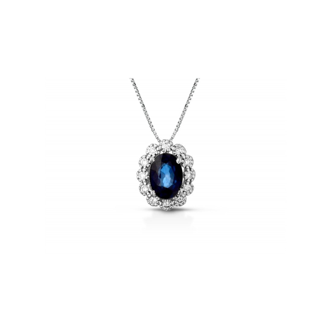 Collana donna Lucciole Gioielli in oro bianco, diamanti e zaffiro CIOFOXOV/4Z