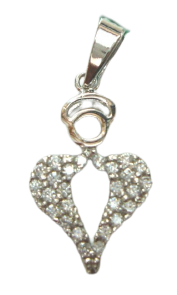 Ciondolo a cuore donna Damiata Gioielli in oro bianco con zirconi 616/6/102/1