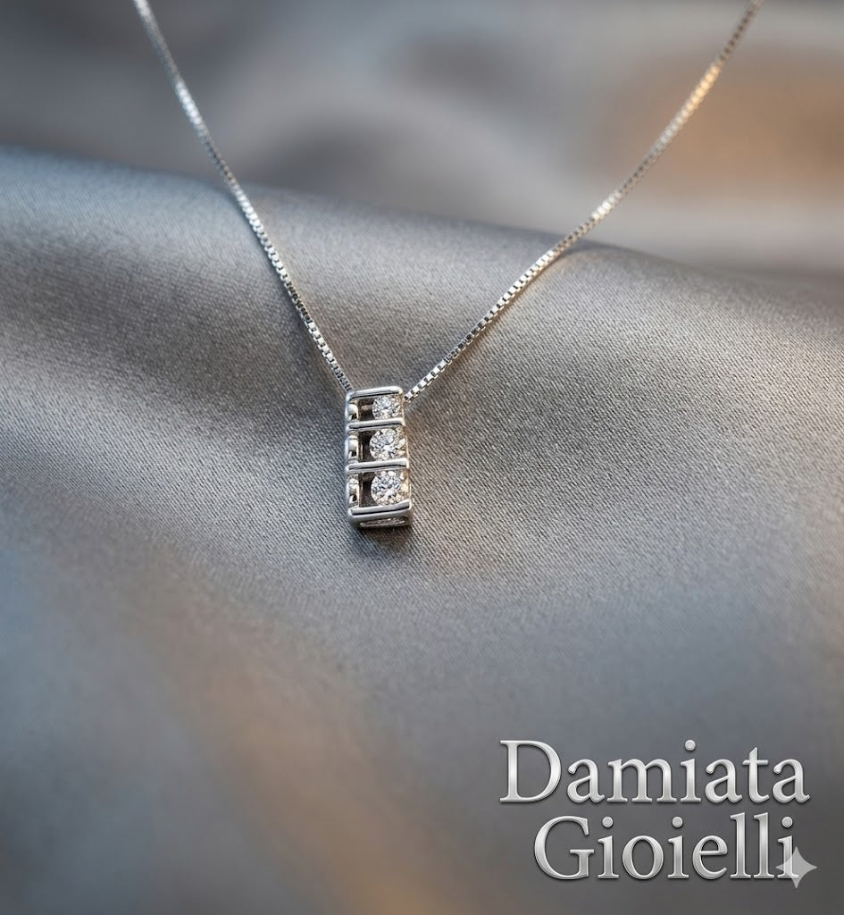 Collana trilogy degradè donna Lucciole Gioielli in oro bianco e diamanti ref. CIOTCSC/4