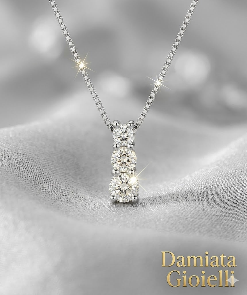 Collana trilogy degradè donna Lucciole Gioielli in oro bianco e diamanti ref. CIOTCSC/4