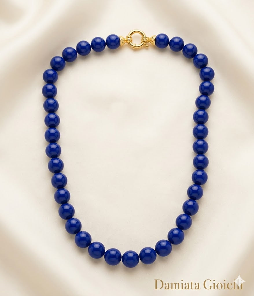 Collana donna Orelù filo di lapislazzulo, chiusura in argento dorato ref. CL0001PDL