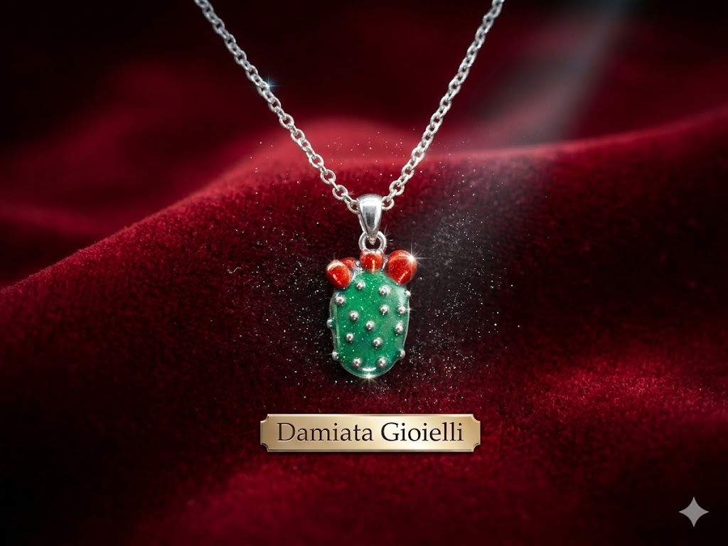 Collana donna Sicily In in lega metallica con pendente a fico d'india CL126B