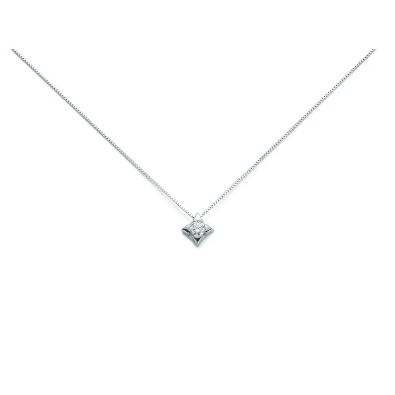 Collana punto luce donna Miluna in oro bianci e diamante CLD2937-010G7