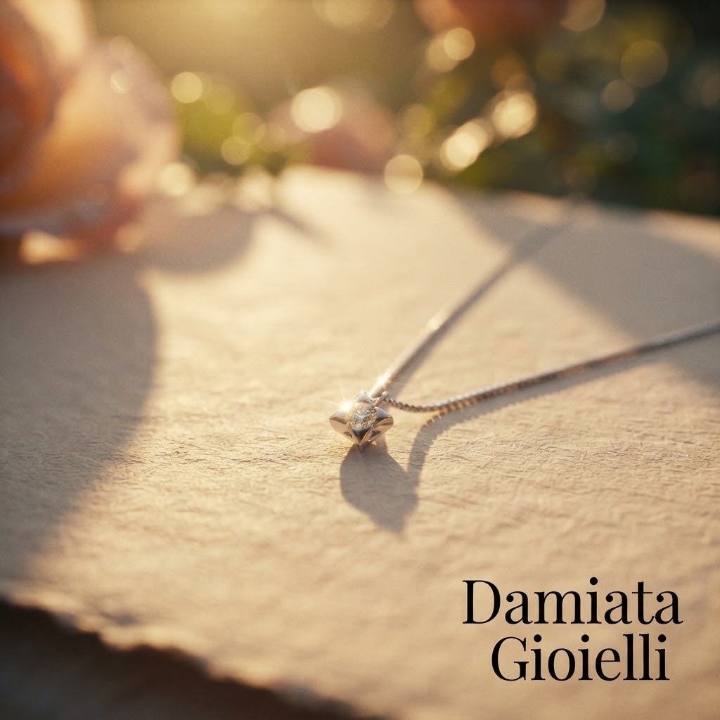 Collana punto luce donna Orelù in oro bianco e diamante da 0,19 carati ref. 001022EMA.A