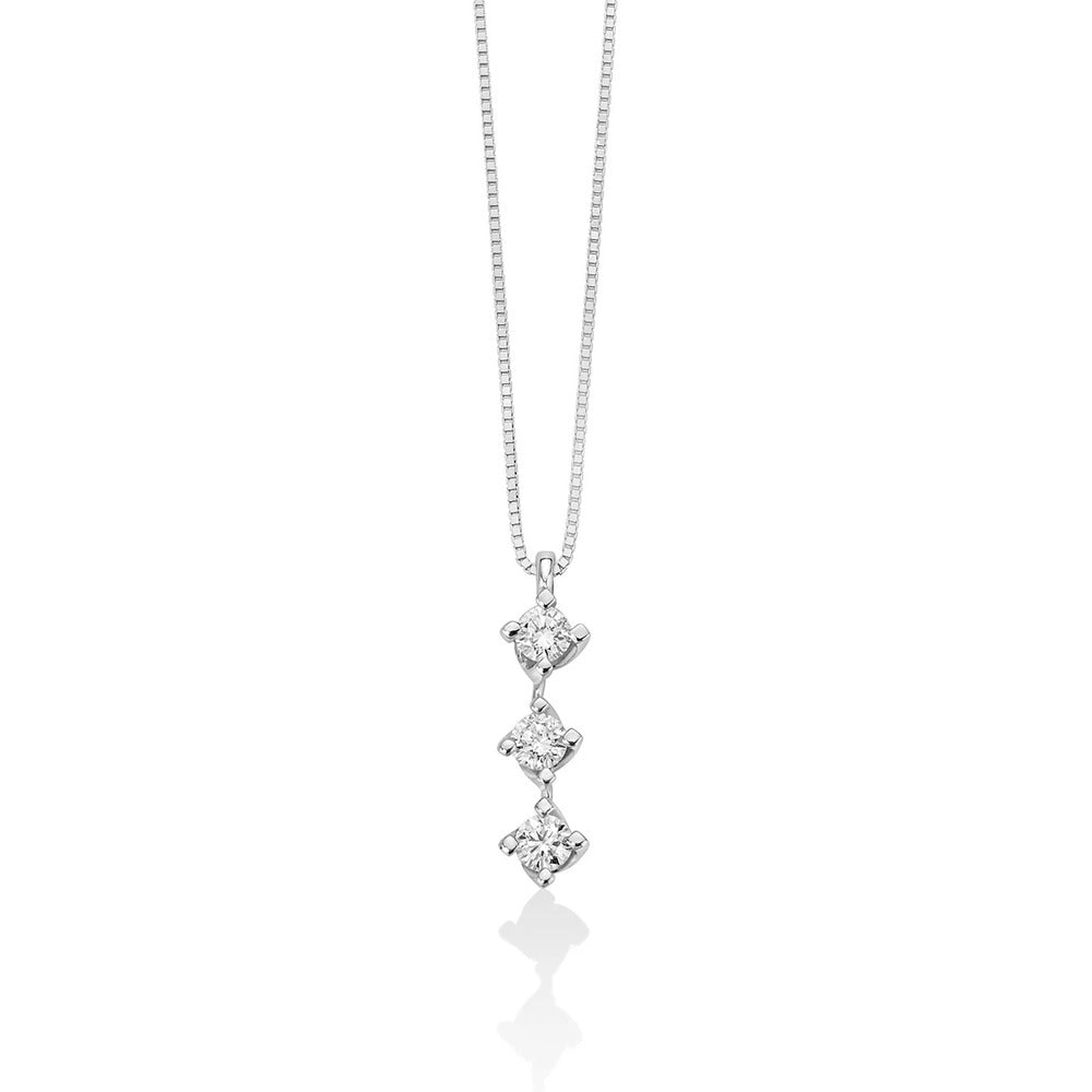 Collana trilogy donna Miluna in oro bianco e diamanti CLD3962-021G7