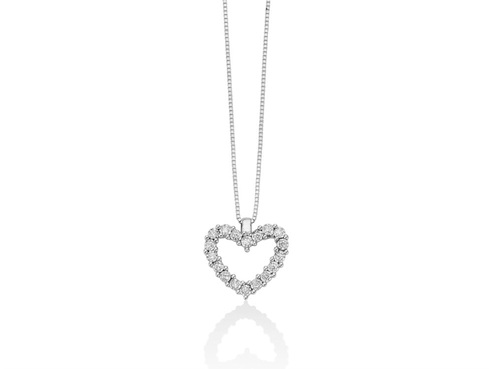 Collana a cuore donna Miluna in oro bianco e diamanti CLD4222