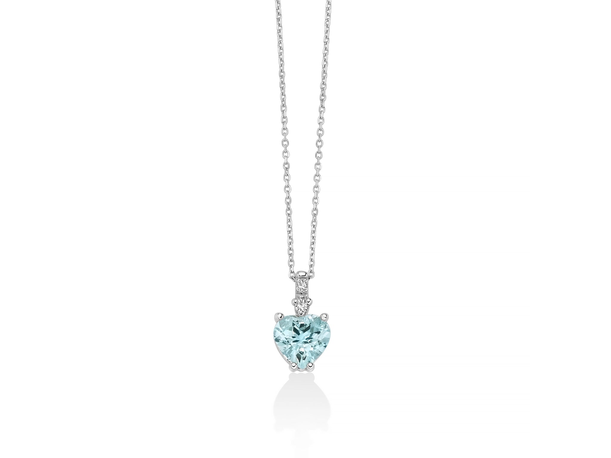 Collana donna Miluna in oro bianco, acquamarina e diamanti CLD4728