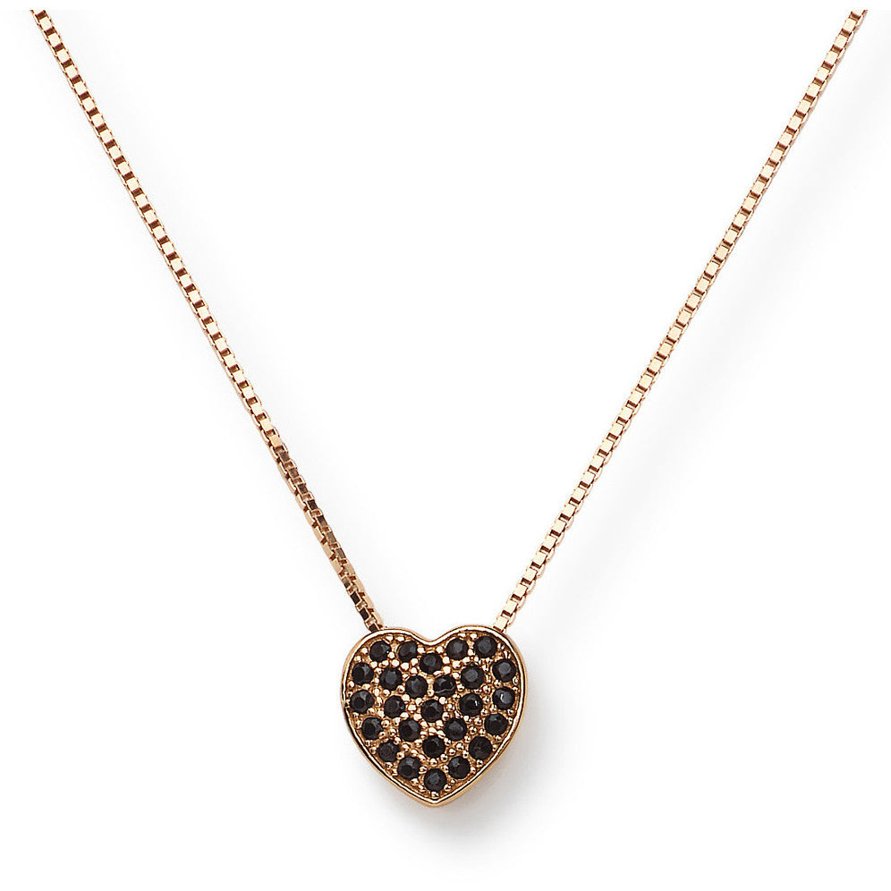 Collana Amen donna in argento rosè e zirconi neri CLPHRN