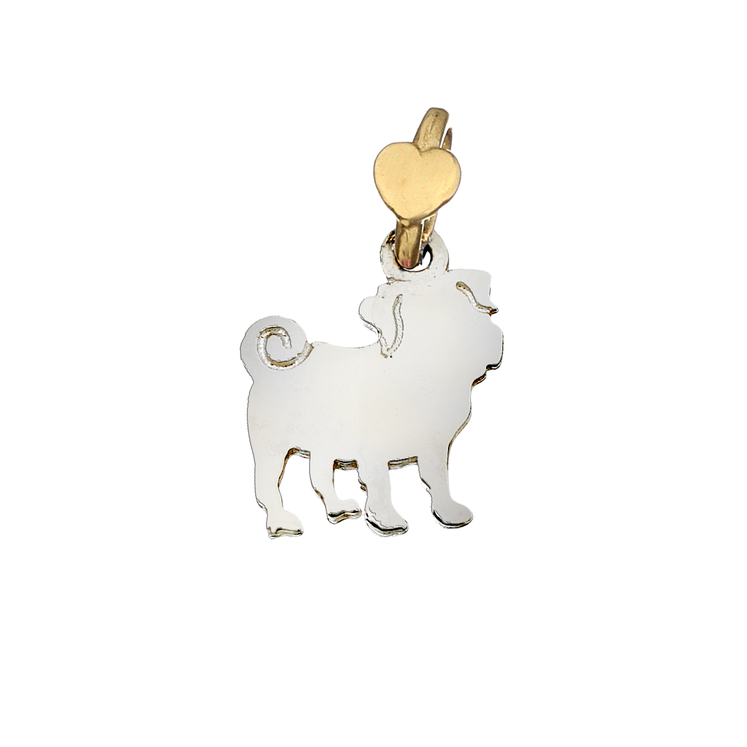 Charm unisex Dodo Mariani in argento e oro raffigurante un cane Carlino CN10K/4