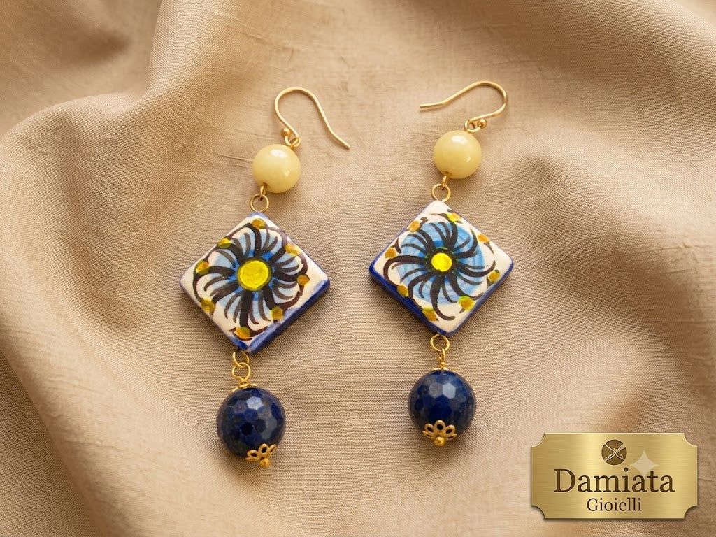 Orecchini donna Damiata Gioielli in argento e ceramiche di Caltagirone ref. CR14IA