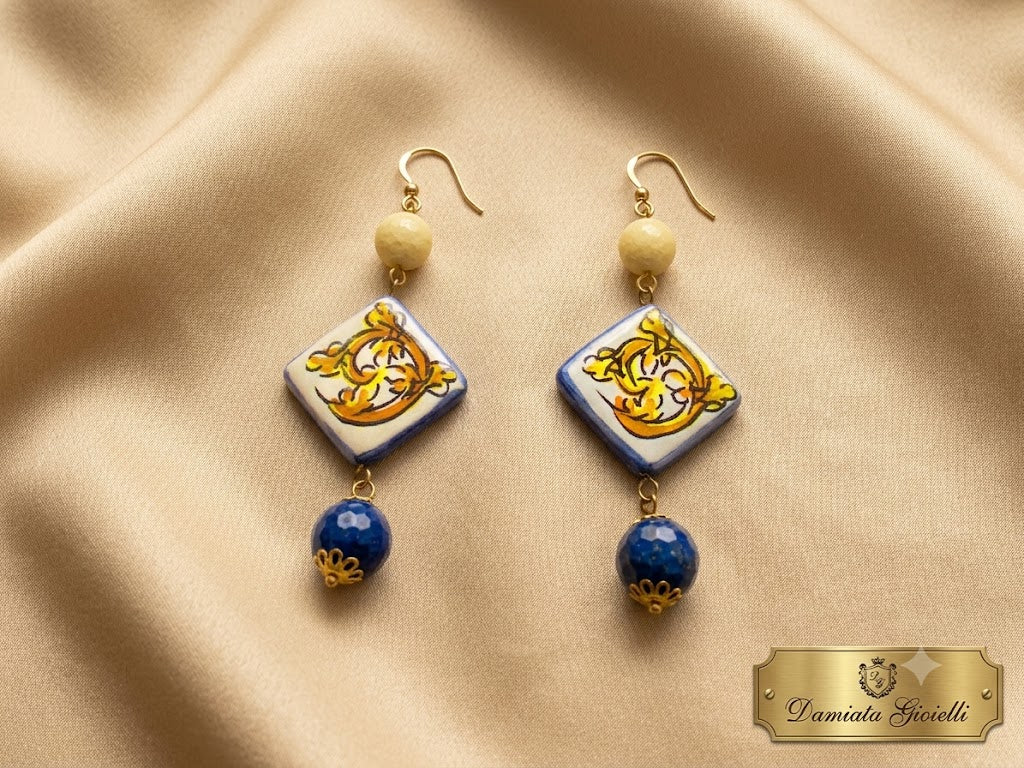 Orecchini donna Damiata Gioielli in argento e ceramiche di Caltagirone ref. CR22IA