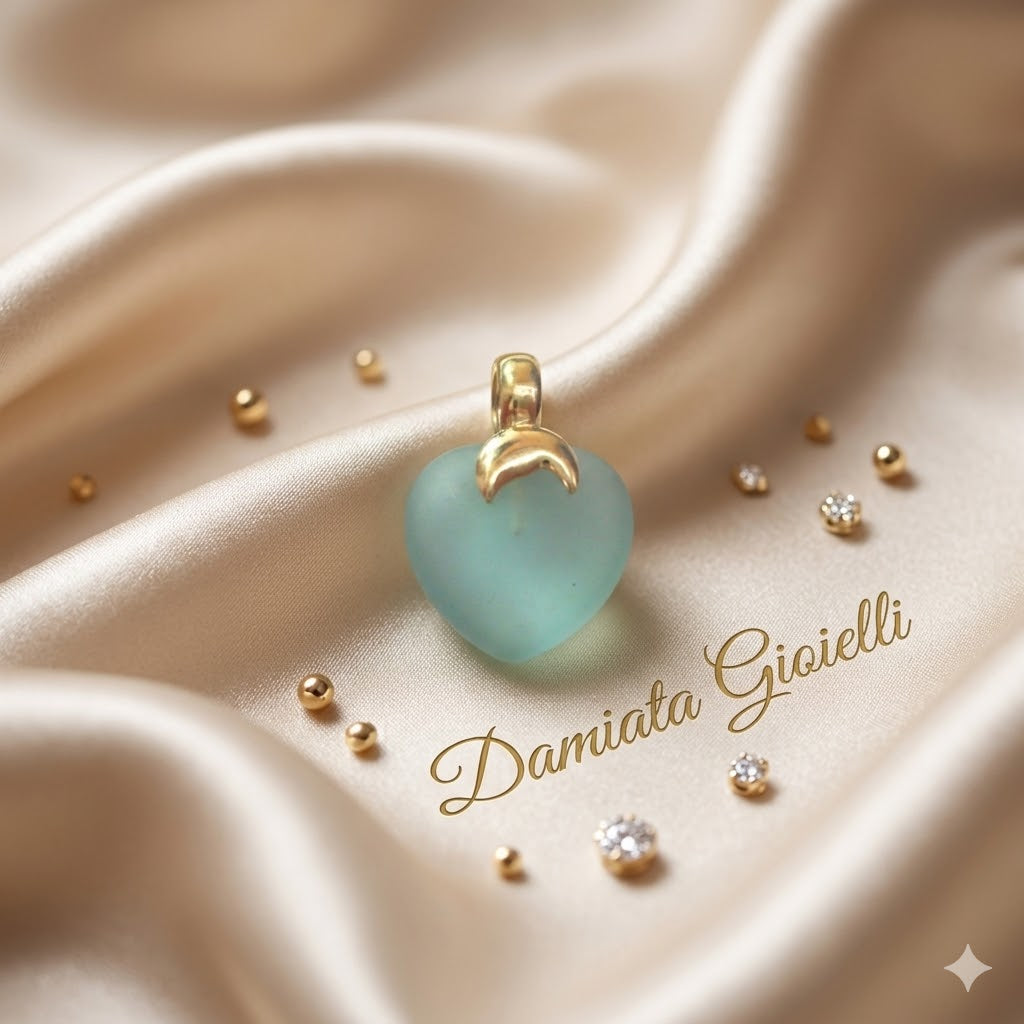 Ciondolo a cuore donna Damiata Gioielli in oro giallo con cristallo CRI10357