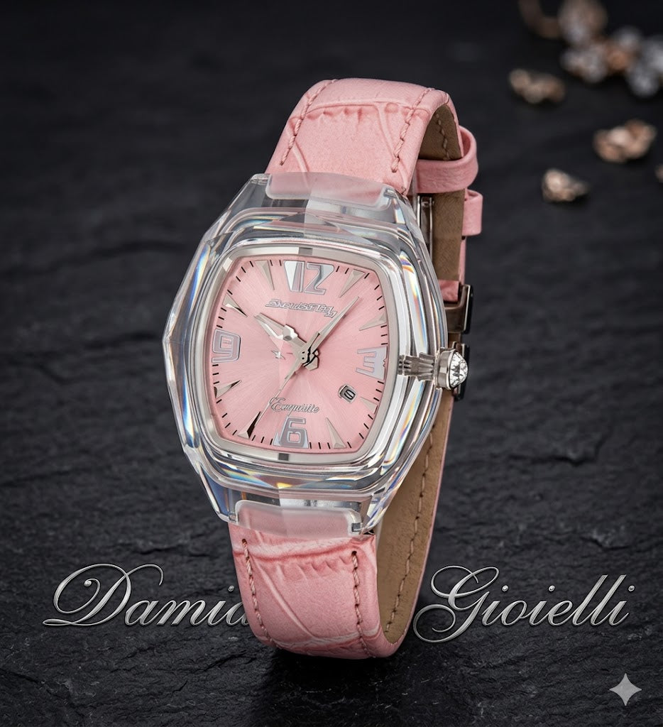 Orologio solo tempo Chronotech donna in acciaio dorato e pelle CT.7888L/07
