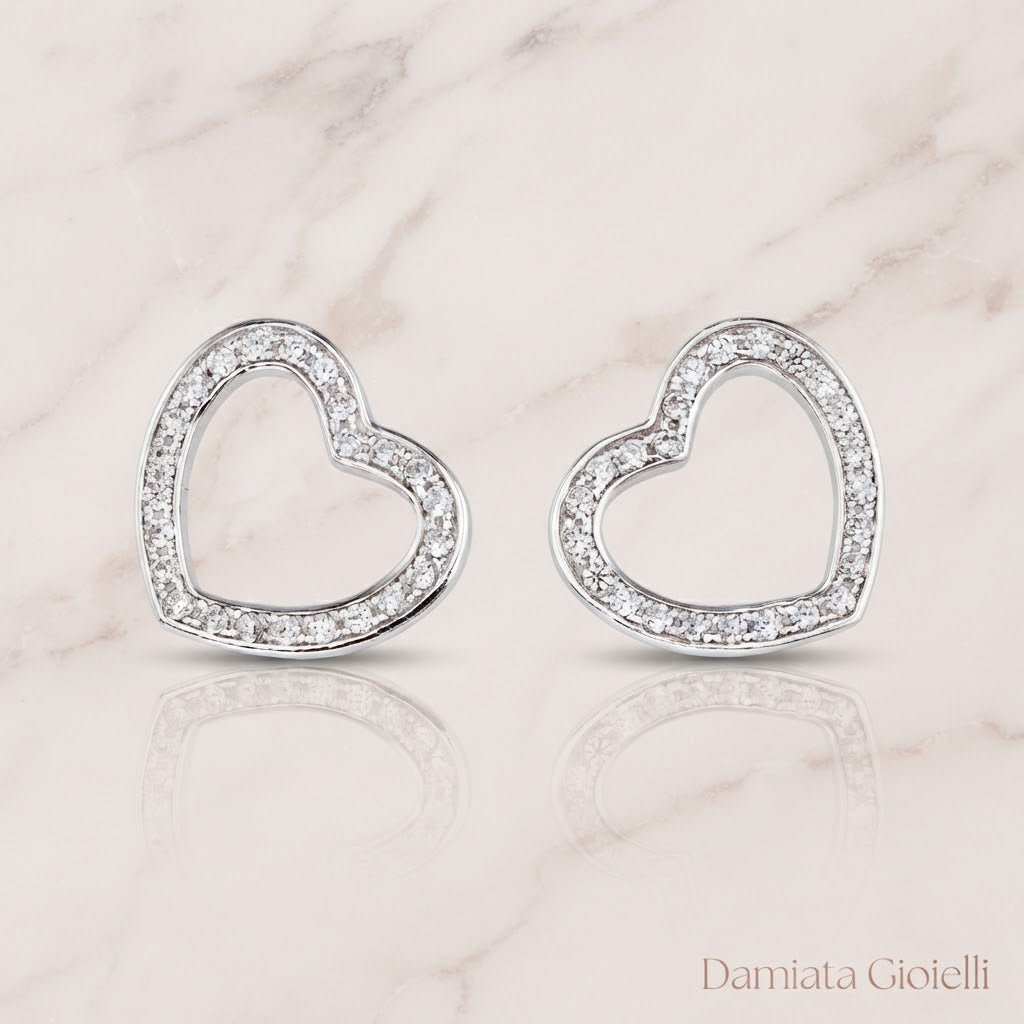 Orecchini Amen donna collezione "AMORE" in argento e zirconi bianchi ref. EHEB