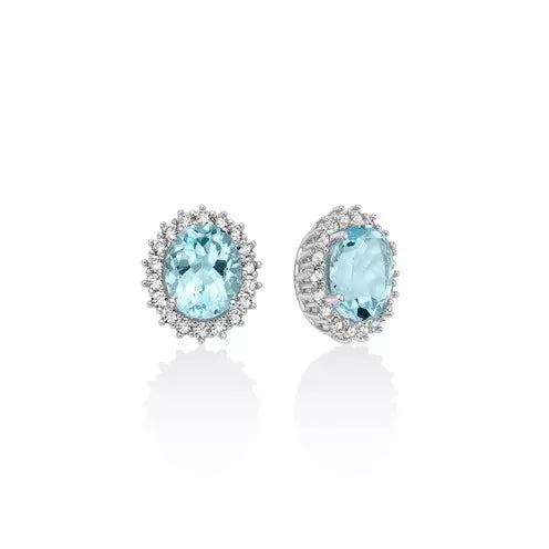 Orecchini donna Miluna in argento 925% con topazi bianchi e celeste ERD2967