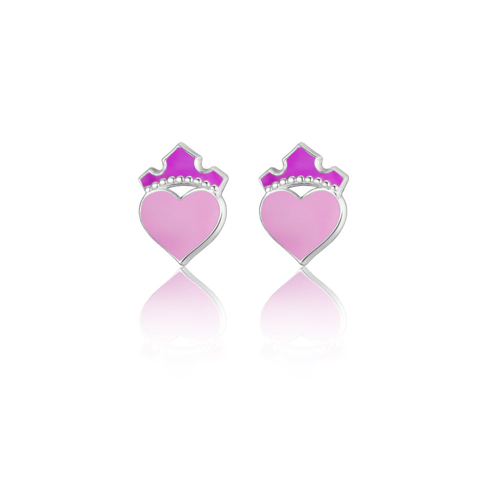 Orecchini Disney Princess bambina in argento smaltato .CS