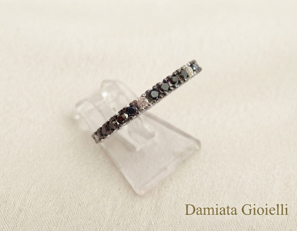 Anello veretta unisex Orelù in oro bianco e diamanti di 0,55 carati ref. FE18NZ