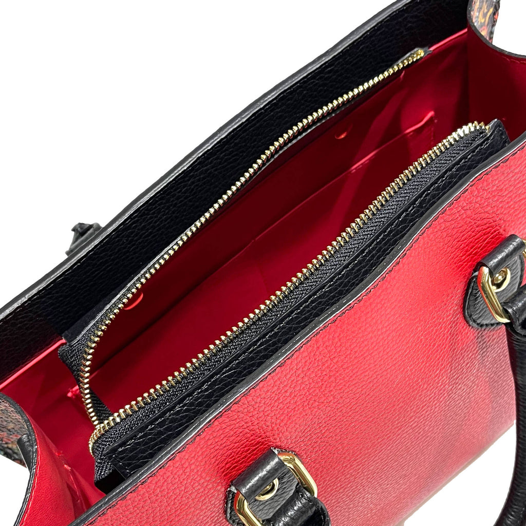 Borsa Ammia donna in pelle collezione "SCARAMANZIA" colore rosso