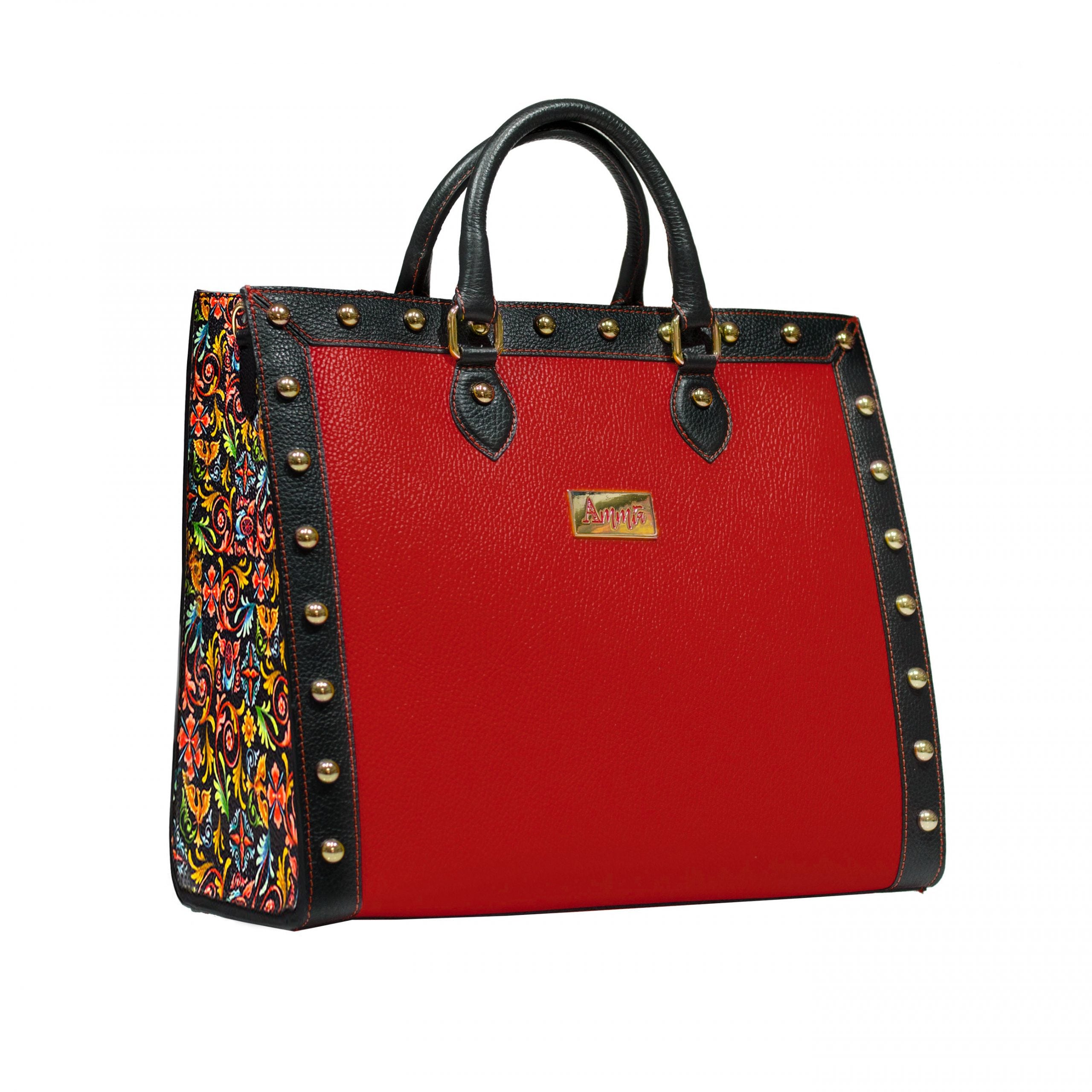 Borsa Ammia donna in pelle collezione "SCARAMANZIA" colore rosso