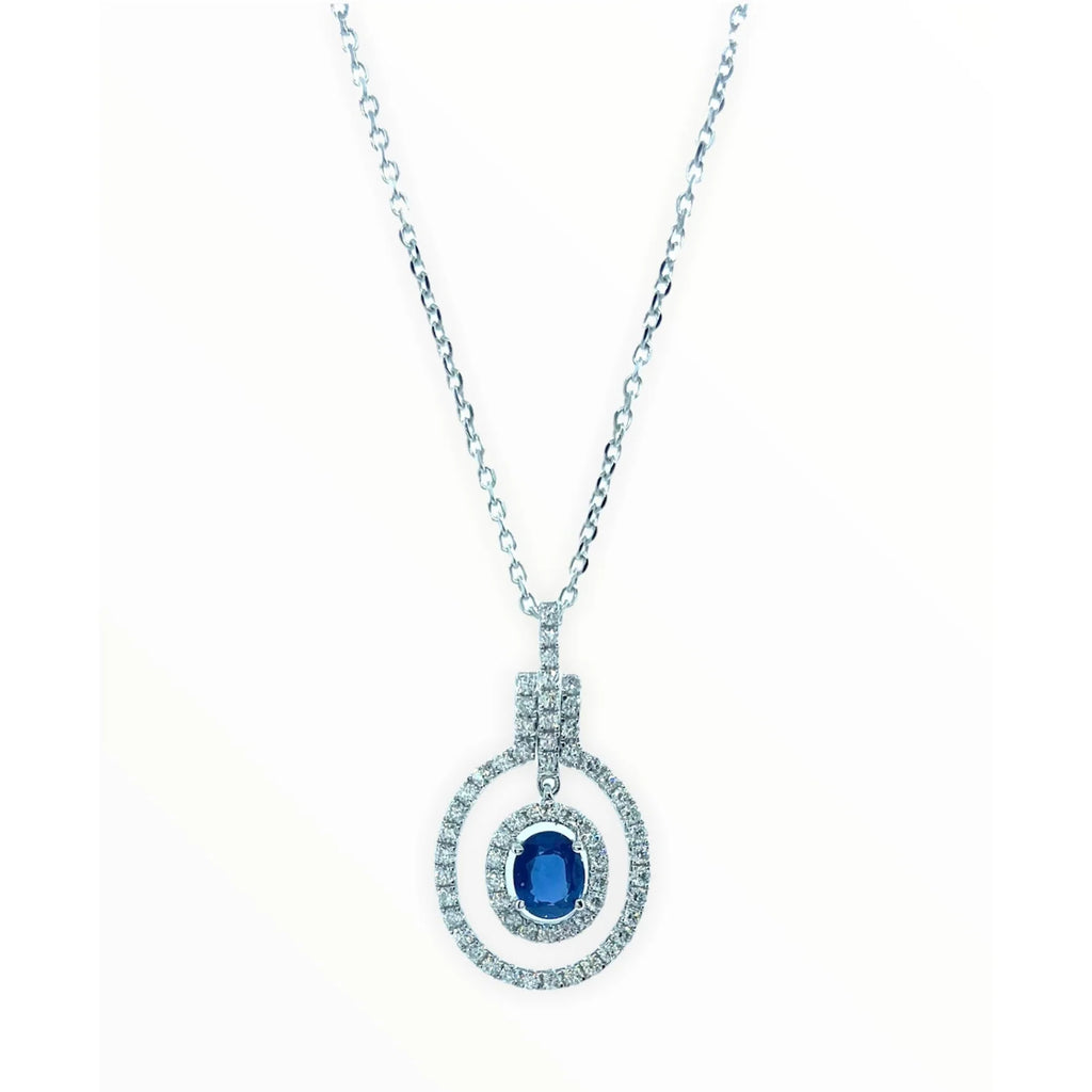 Collana donna Giorgio Visconti in oro bianco, diamanti e zaffiro GBX35395Z