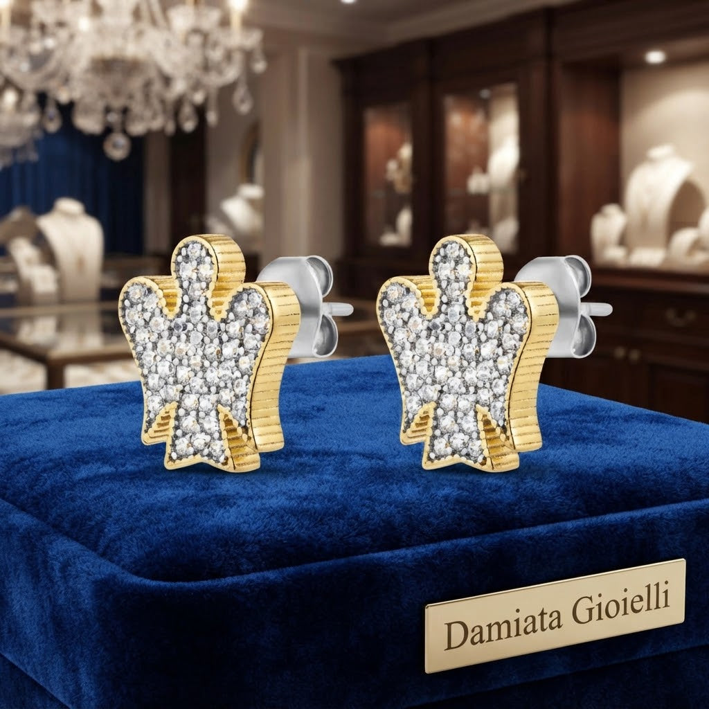 Orecchini angelo donna Roberto Giannotti in argento dorato e zirconi ref. GIA366