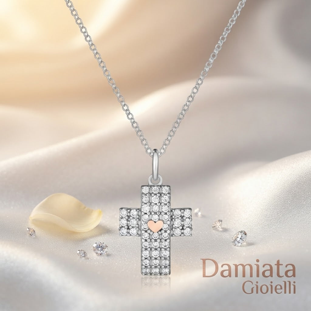 Collana croce donna Roberto Giannotti in argento e zirconi ref. GIA446