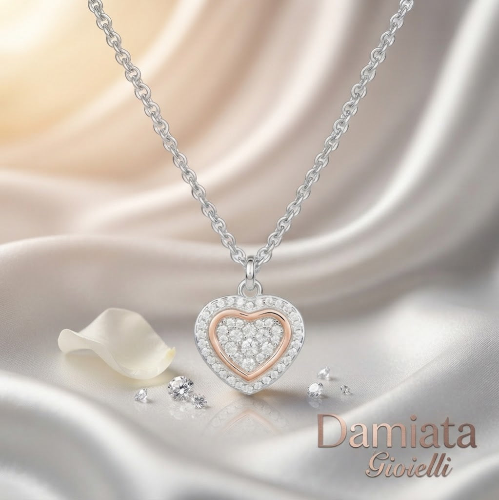 Collana cuore donna Roberto Giannotti in argento e zirconi ref. GIA449