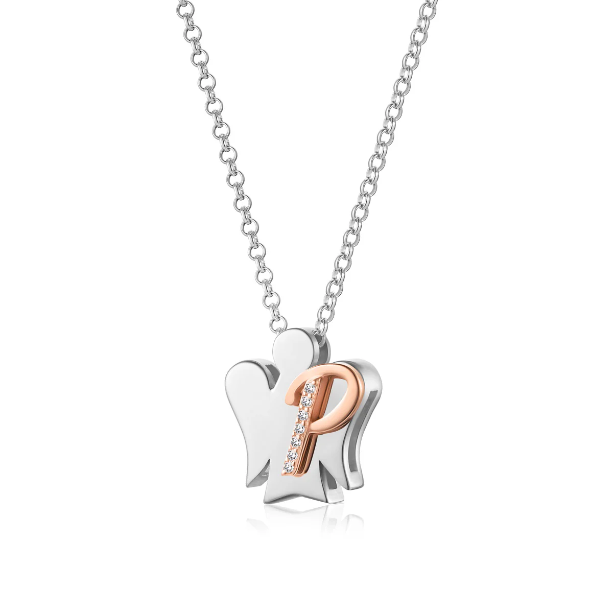 Collana con iniziale P donna Roberto Giannotti Donna in argento bicolore e zirconi GIA500P
