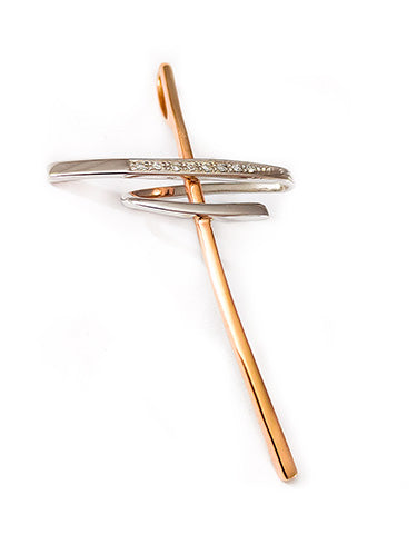 Charm Comete donna in oro bicolore e diamanti GLB497