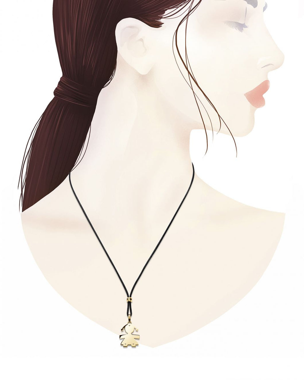 Charm donna Le Bebé I Classici in oro giallo e cordoncino nero LBB003
