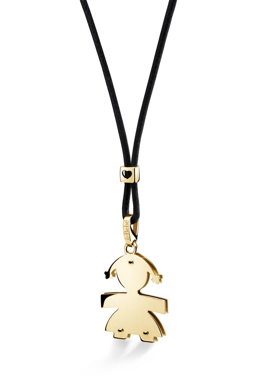 Charm donna Le Bebé I Classici in oro giallo e cordoncino nero LBB003