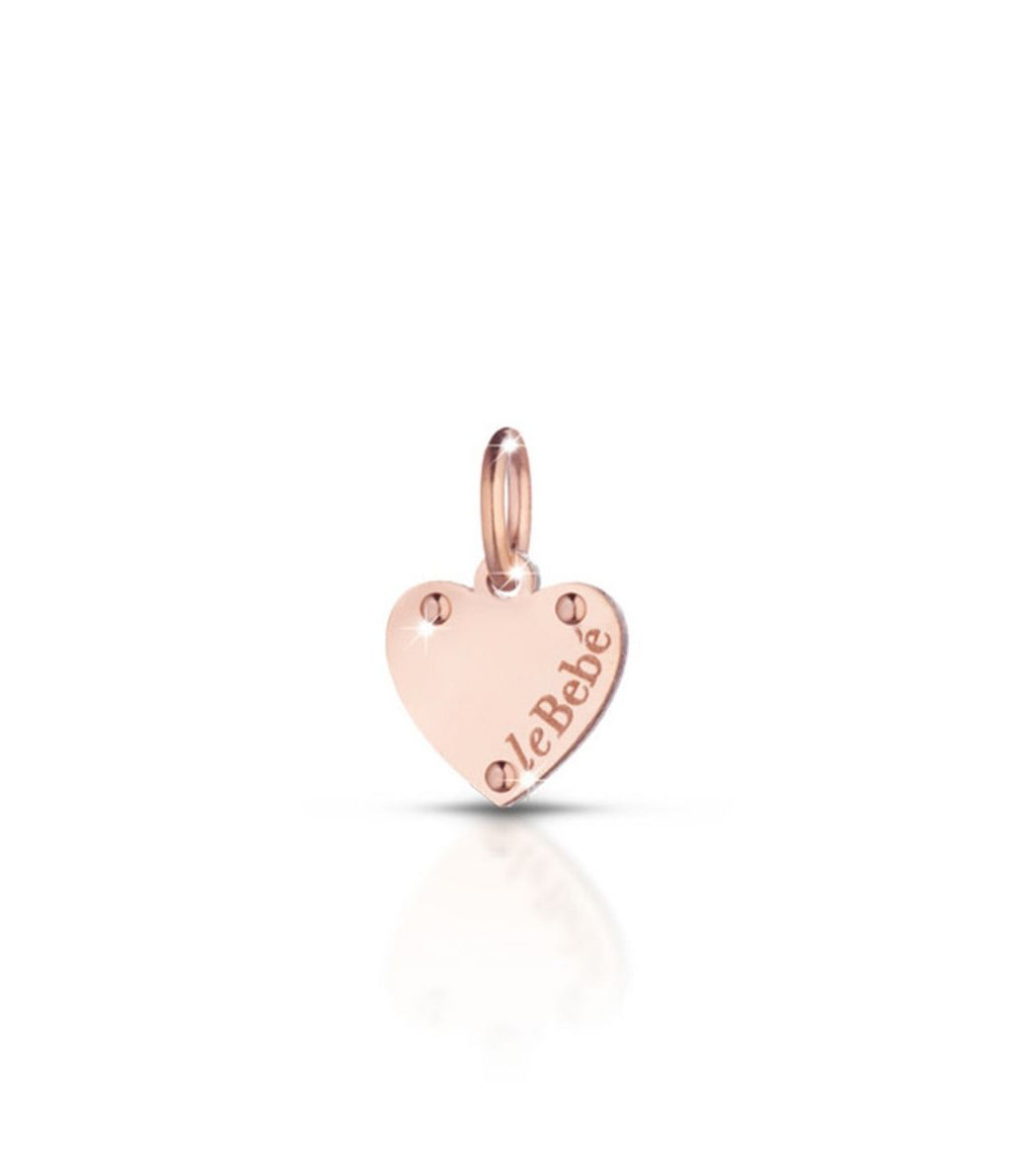 Charm a cuore Le Bebé bimba in argento e oro rosa LBB163