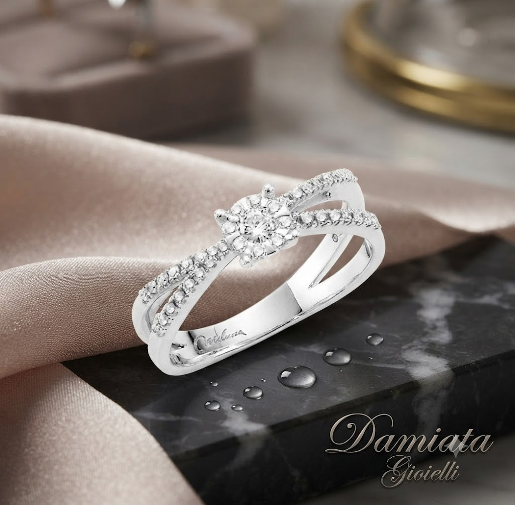 Anello donna Miluna in oro bianco e diamanti LID3142