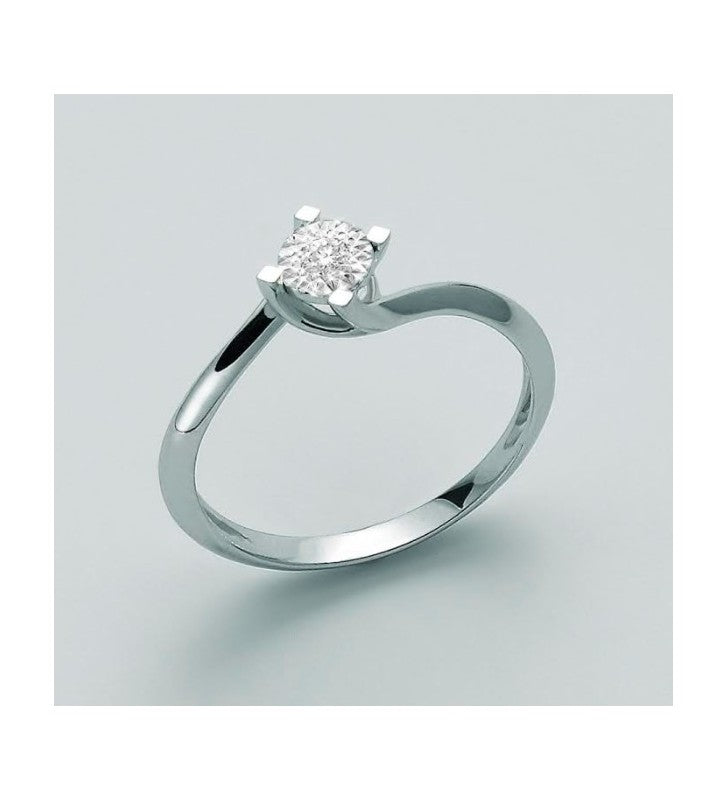 Anello solitario donna Miluna in oro bianco e diamante LID3260