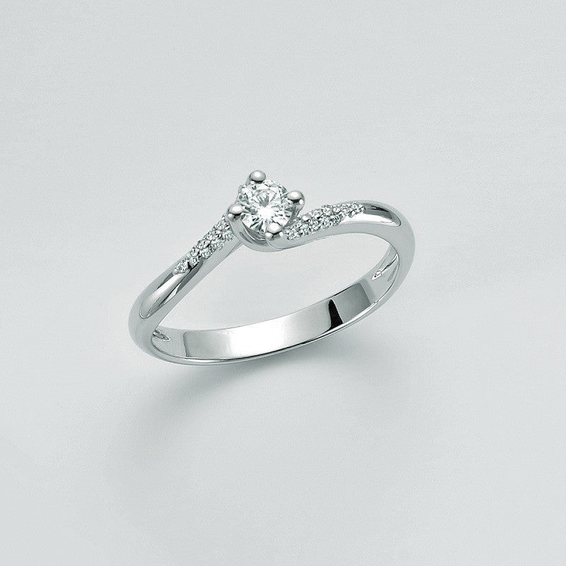 Anello solitario donna Miluna in oro bianco e diamante LID3297-018G7