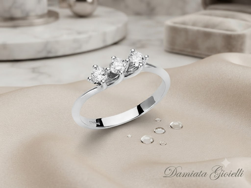 Anello trilogy donna Miluna in oro bianco e diamanti LID3312-039G7V