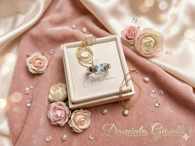 Anello donna Miluna in oro bianco, diamanti e acquamarina LID482