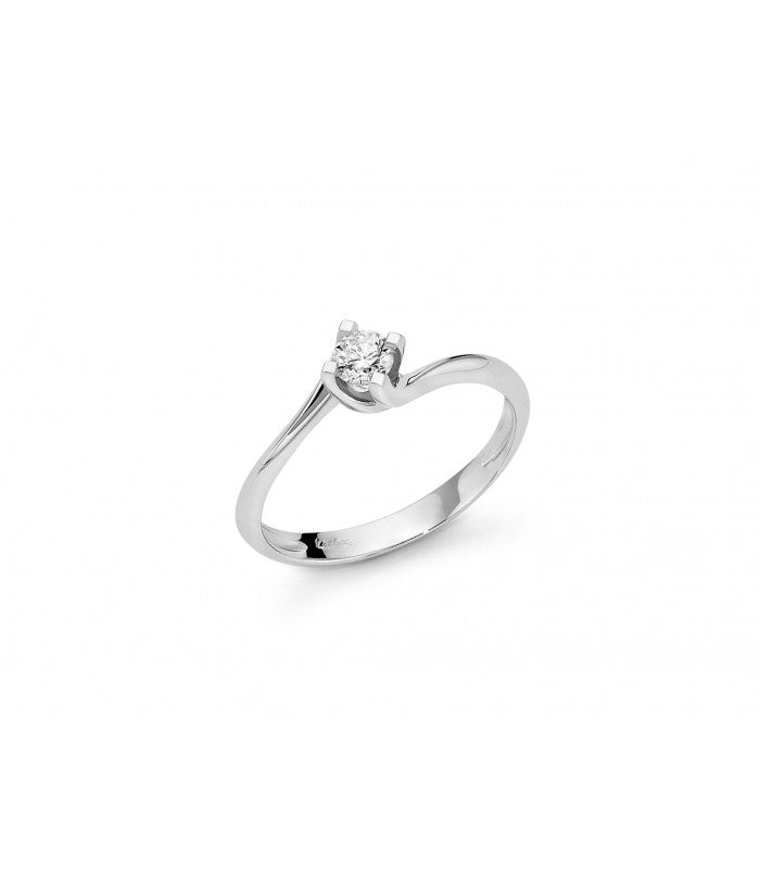 Anello solitario donna Miluna in oro bianco e diamante LID5180-015G7