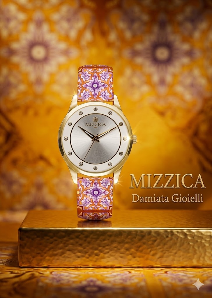 Orologio solo tempo donna Mizzica collezione Maiolica in acciaio e pelle MA185