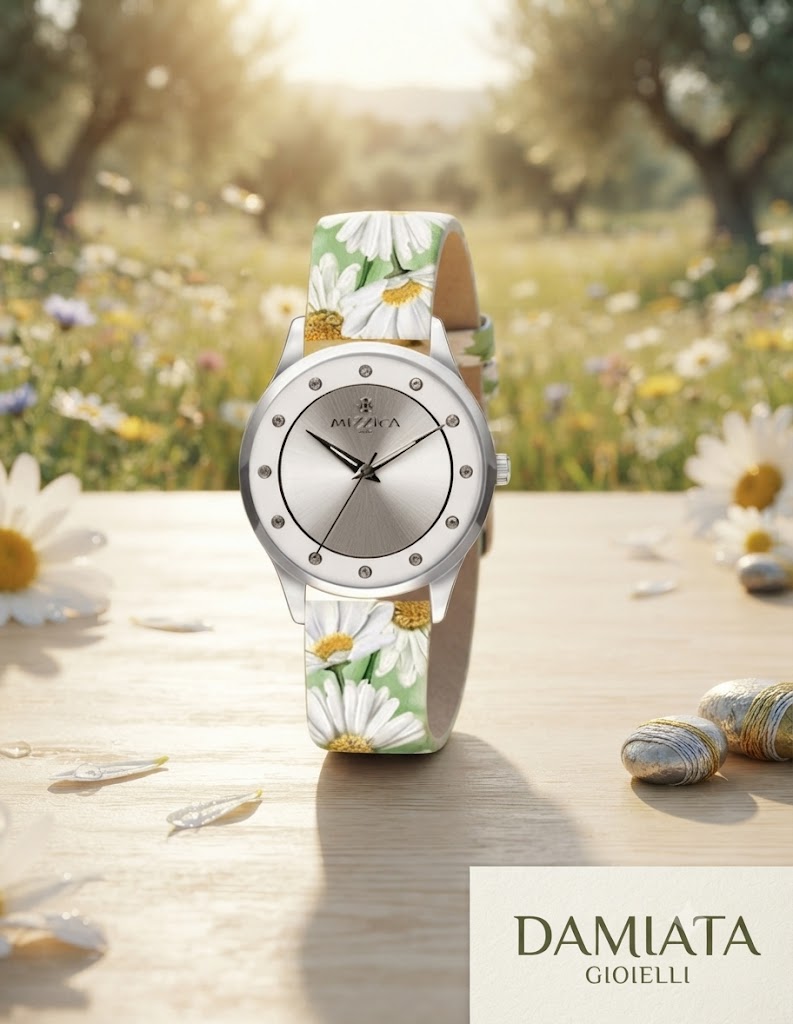 Orologio solo tempo donna Mizzica in acciaio e pelle MA190