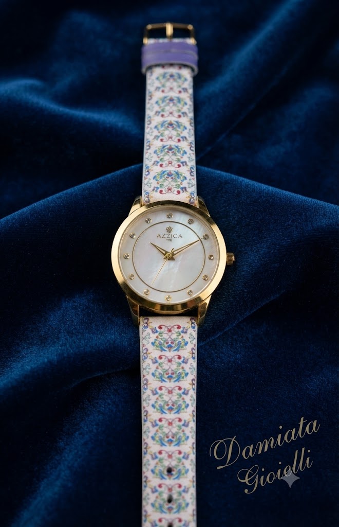 Orologio solo tempo donna Mizzica in acciaio dorato e pelle MA199