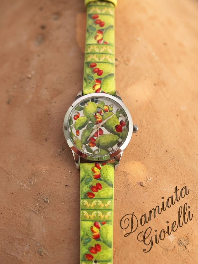 Orologio solo tempo donna Mizzica Fico d'India in acciaio e pelle MB102B